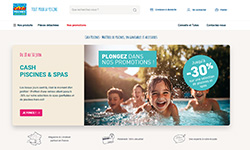 Visuel de la page d'accueil du site cash-piscines.com